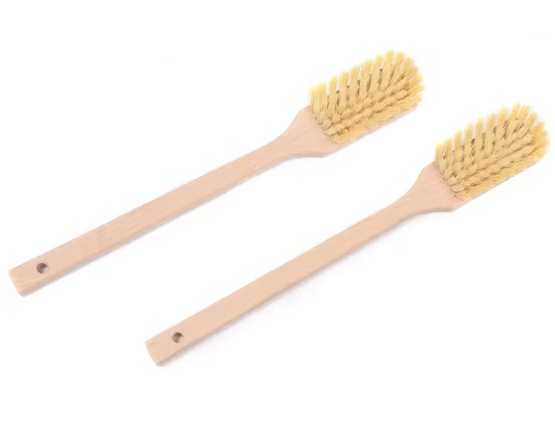 BAWITEC Reinigungsbürsten Set 2 Stielbürsten aus Holz Langstiel