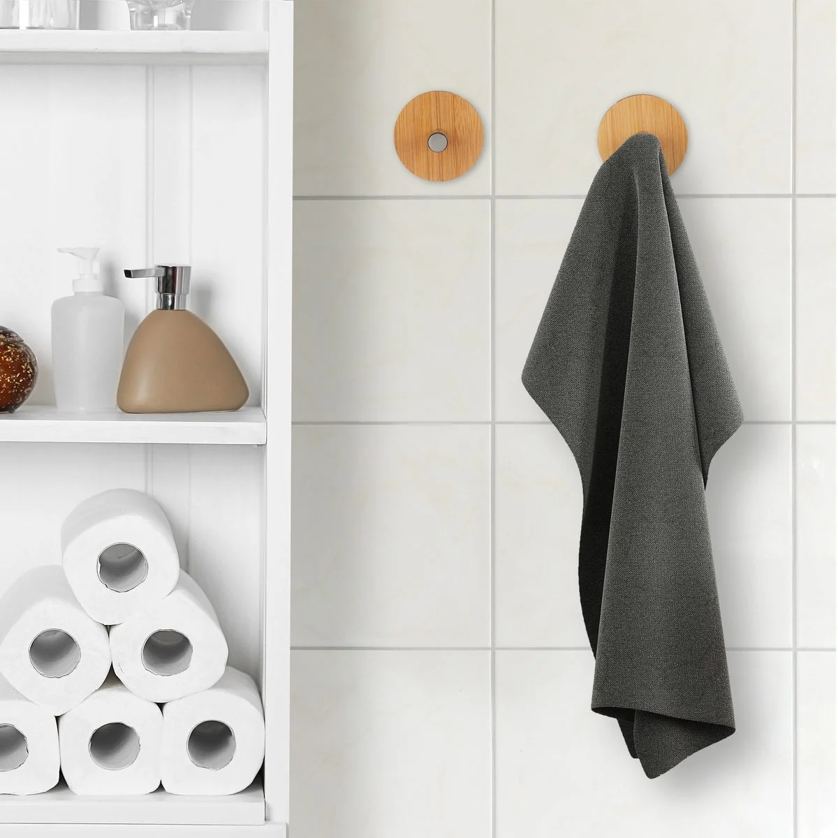 Relaxdays Kleiderhaken Set 12 Stück Handtuchhaken selbstklebend