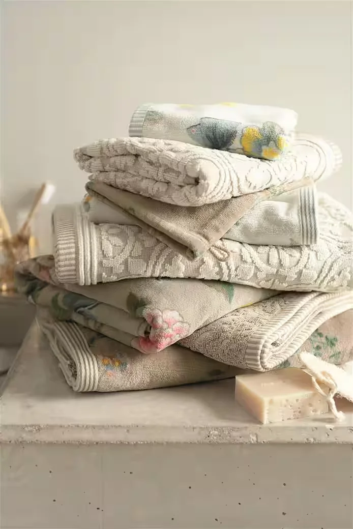 PIP STUDIO Les Fleurs Gästehandtuch weiß 30x50 cm 1 Stück