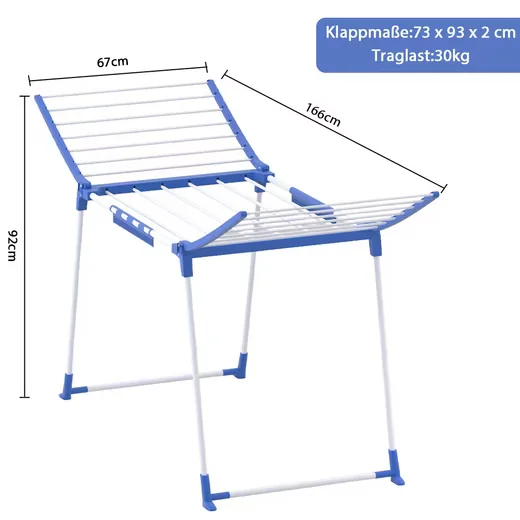PFCTART Wäscheständer Flügelwäschetrockner klappbar 166 cm
