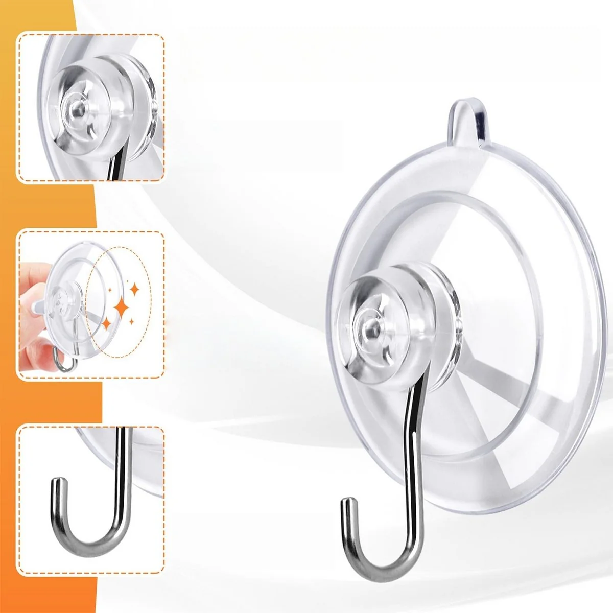 FOUORTUNATE-BEE Saugnapf Handtuchhaken 12er Set Edelstahl ohne Bohren