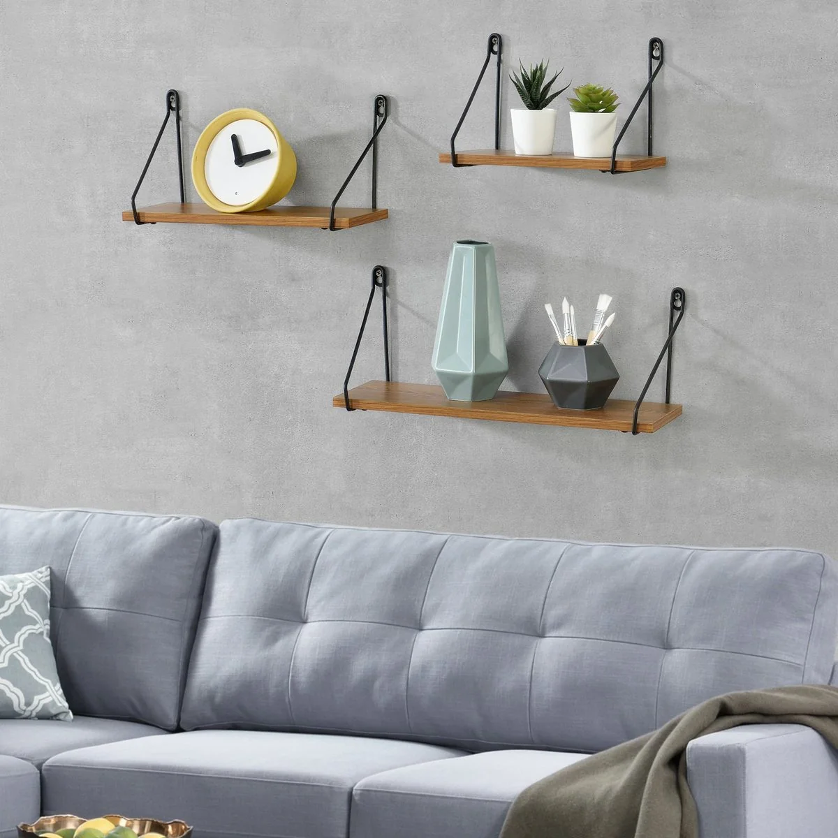 EN.CASA Wandregal Wandboard für Wohnzimmer Küche Bad