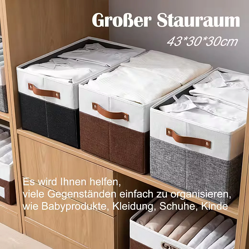 IBETTERTEC Aufbewahrungsbox 40L mit Deckel faltbar 43x30x30cm