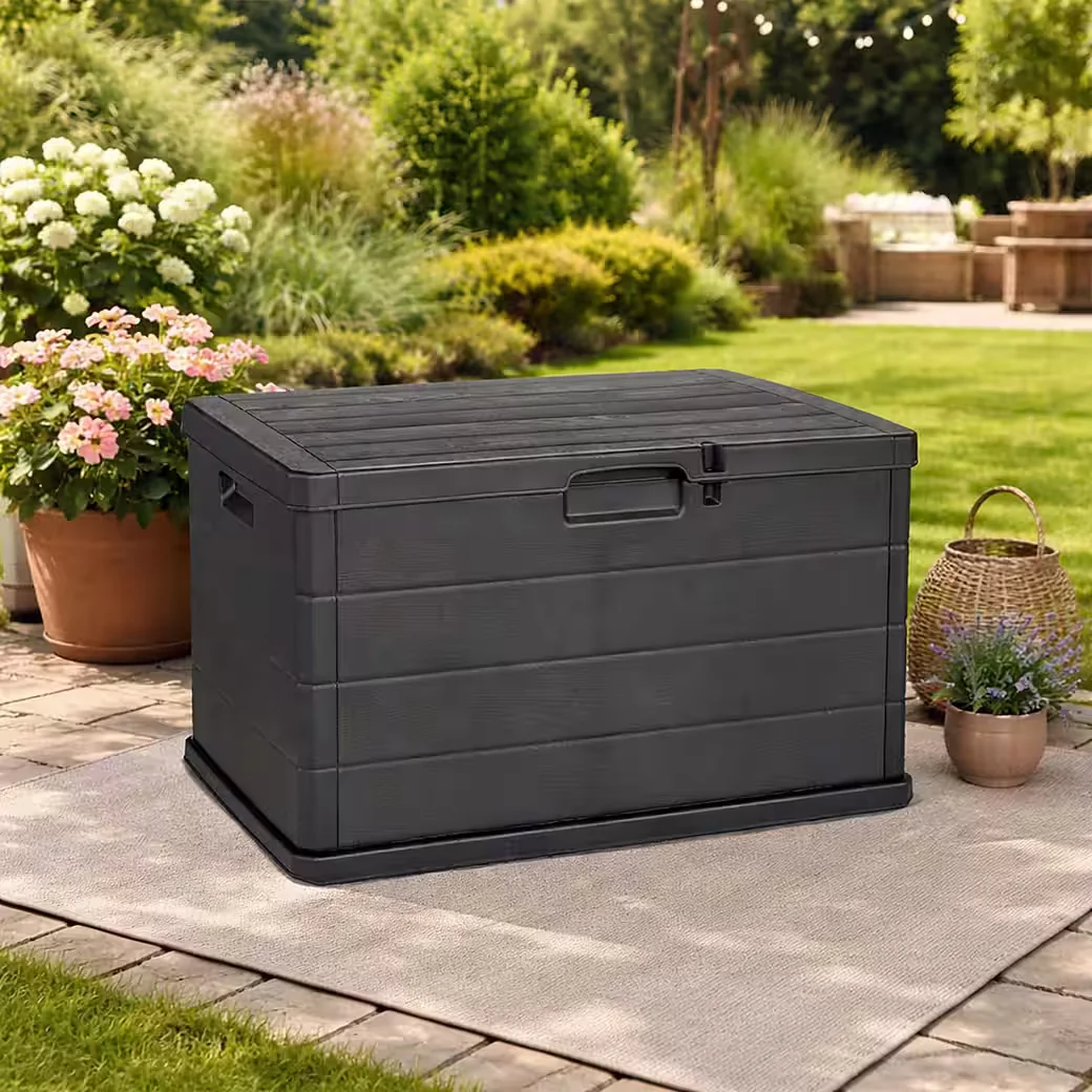 MOJAWO Auflagenbox 170 L Kunststoff Anthrazit Kissenbox Sitzbank