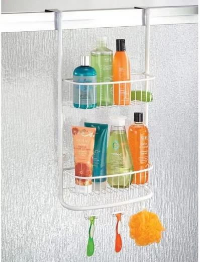 mDesign Duschablage Set Duschregal Duschkorb ohne Bohren rostfrei
