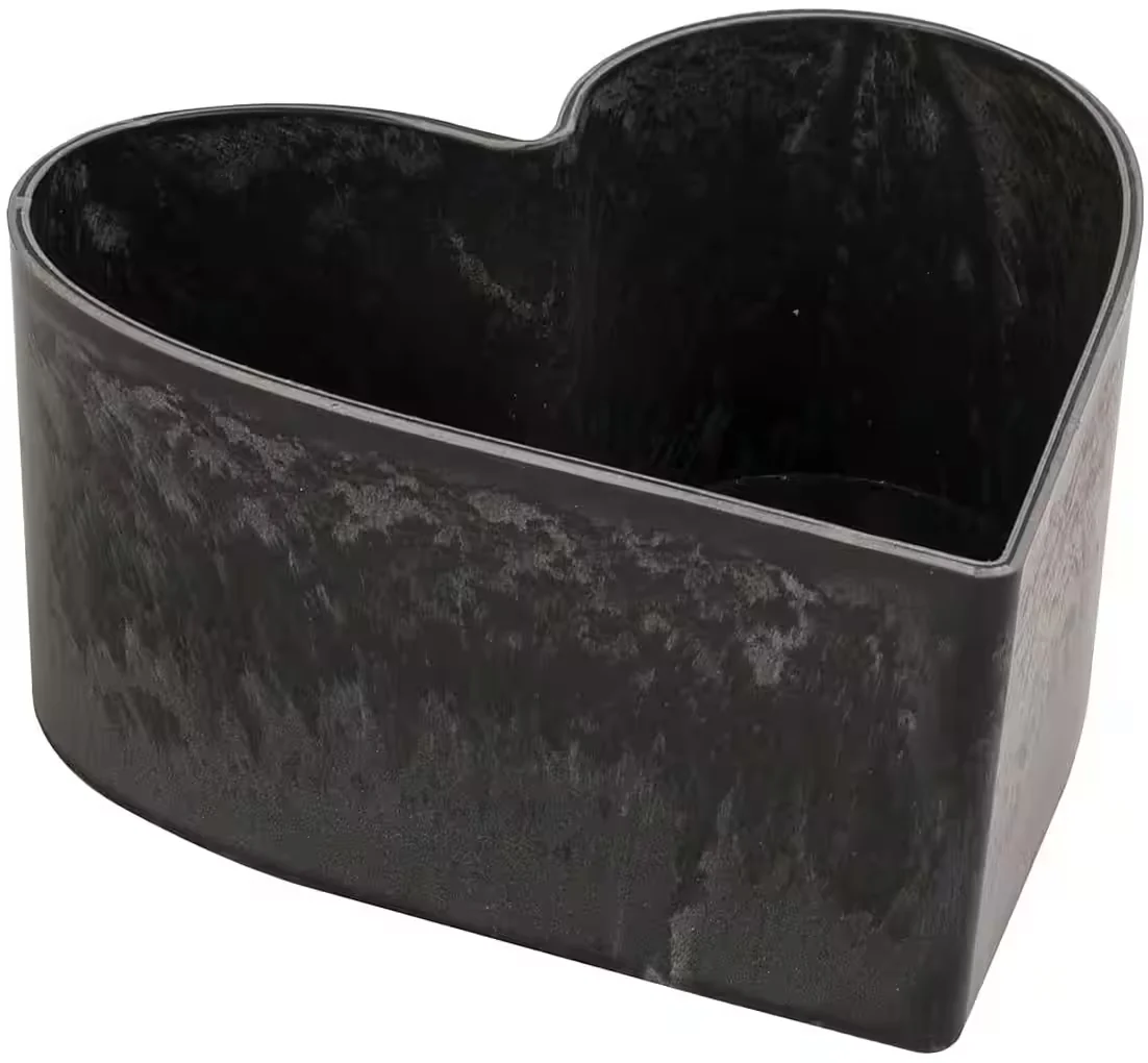 matches21 HOME & HOBBY Pflanzschale Herz schwarz marmoriert 15 cm
