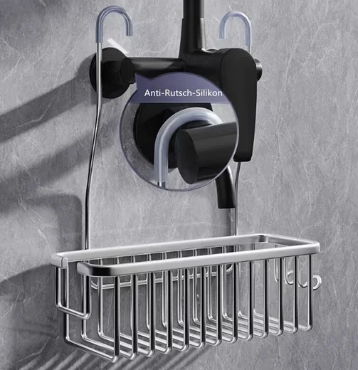 AURIVION Duschablage zum Hängen ohne Bohren Duschkorb Badregal