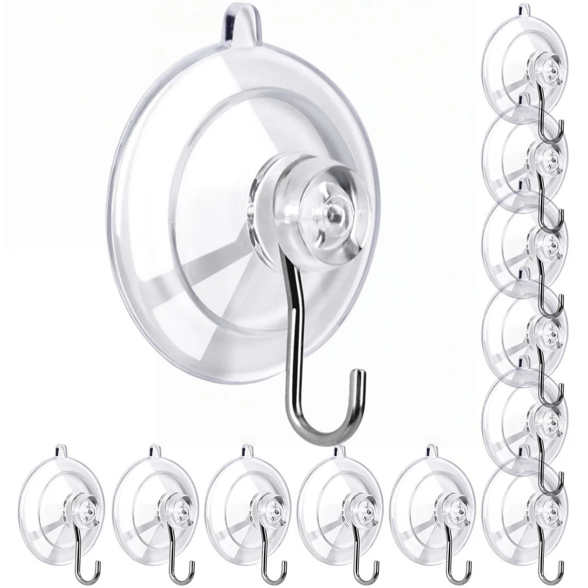 FOUORTUNATE-BEE Saugnapf Handtuchhaken 12er Set Edelstahl ohne Bohren