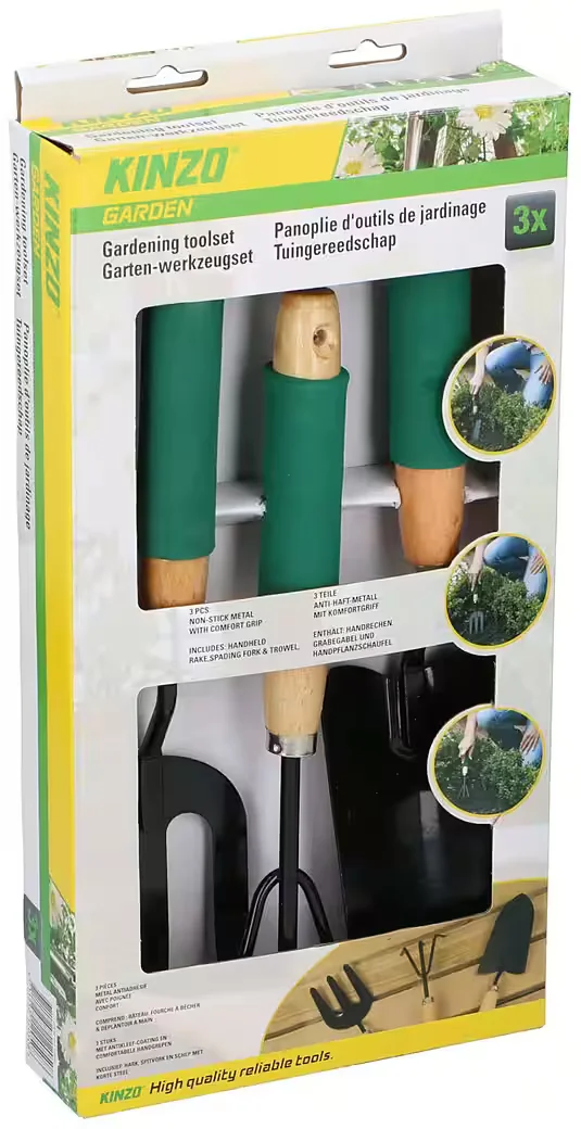 WARENHANDEL KÖNIG Gartenpflege-Set 3-tlg Schaufel, Gabel, Rechen