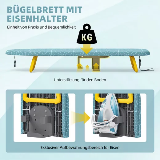 KINGRACK Tisch-Bügelbrett klappbar faltbar kompakt klein