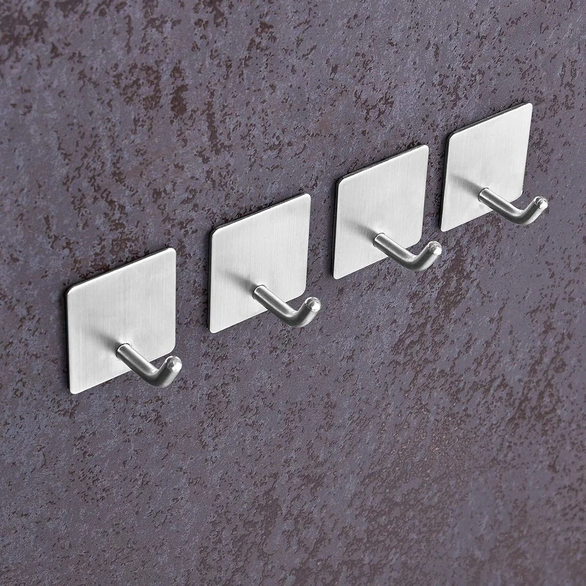 LUXUSKOLLEKTION Klebehaken selbstklebend Edelstahl SUS304 4er Silber