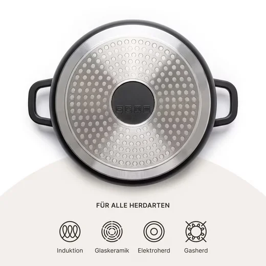 CHEFFINGER Kochtopf Aluguss 28 cm 6 L Antihaft Induktion
