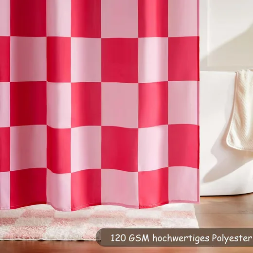 AGGER Duschvorhang 180x180 cm Kariert Badevorhang für Dusche