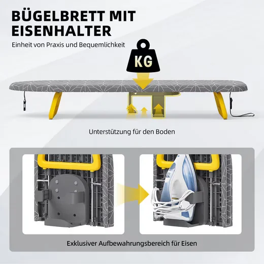 KINGRACK Tischbügelbrett klappbar kompakt faltbares Bügelbrett