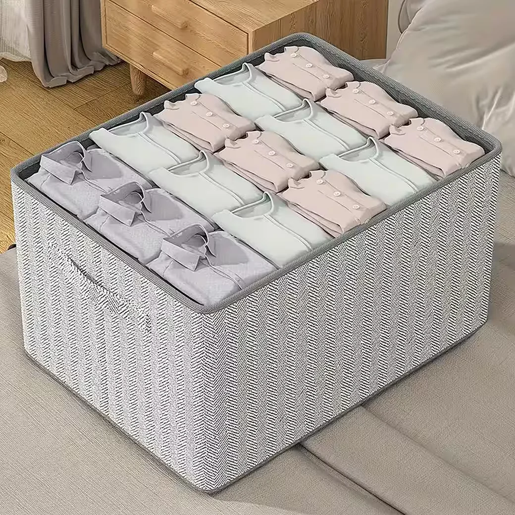 DIWZBYN Faltbare Aufbewahrungsbox mit Deckel Kleiderspeicherbox