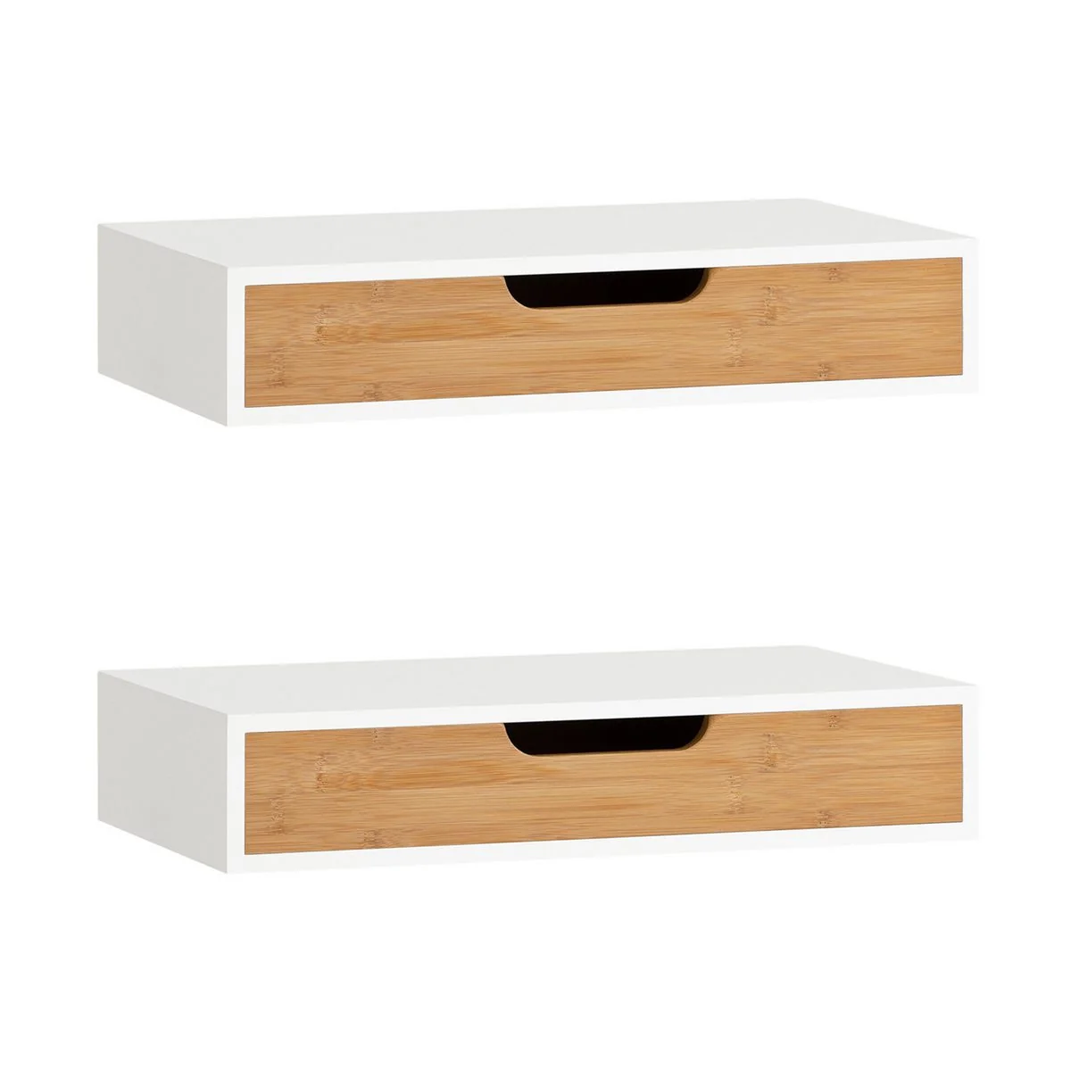 SOBUY Schweberegal 2er Set Wandboard Nachttisch mit Schublade