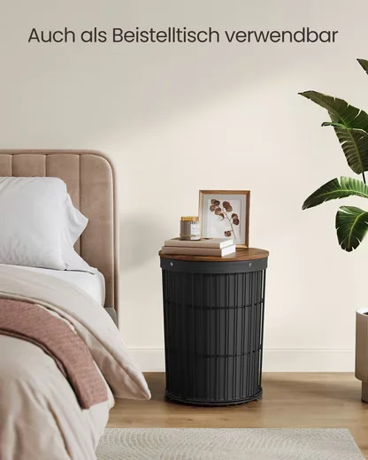 SONGMICS Wäschekorb 95 L 46x46x61 cm für Waschküche, Schlafzimmer