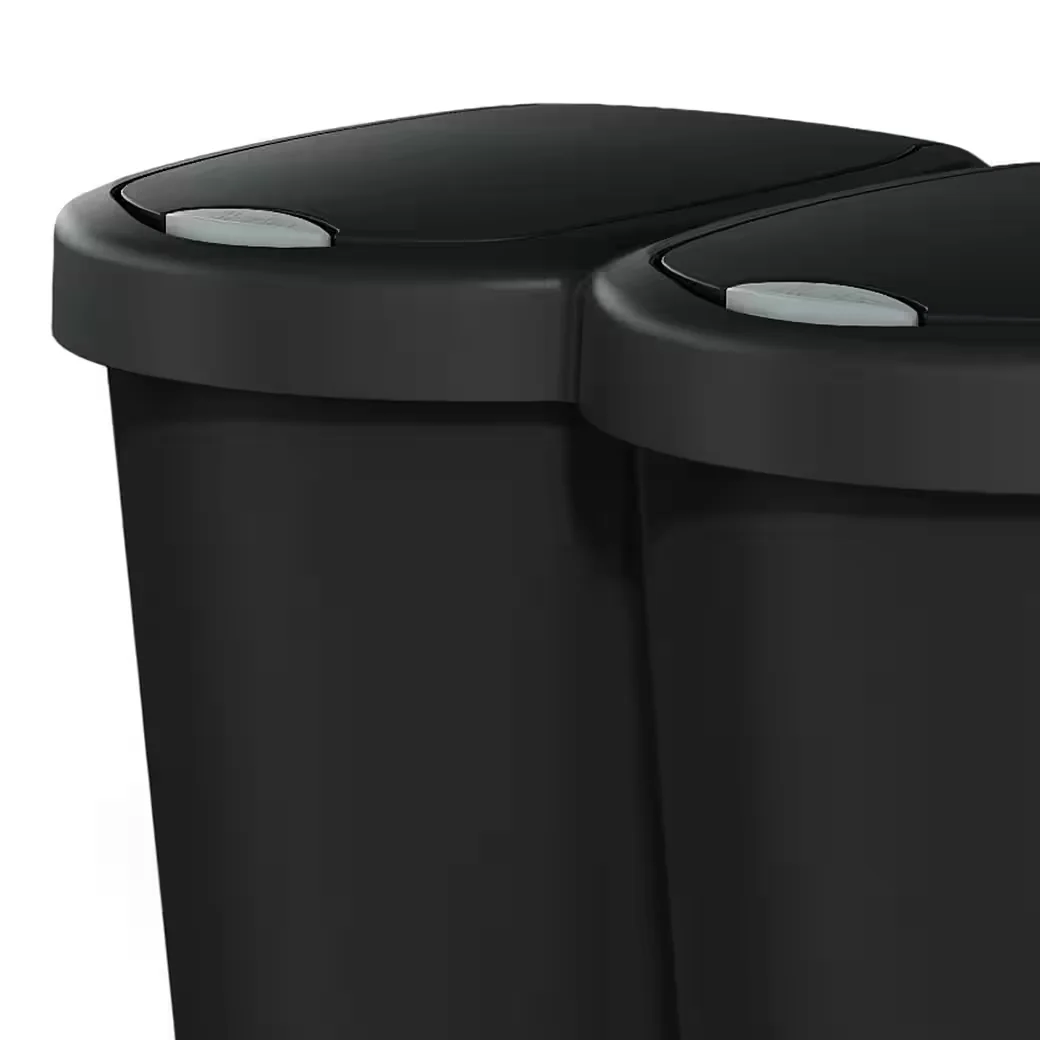 Spetebo Mülleimer Duo 40L schwarz mit Push-Deckel, recycelbar