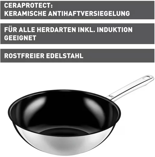 SILIT Wok Wuhan 28 cm Induktion Wokpfanne Keramik Antihaftbeschichtung