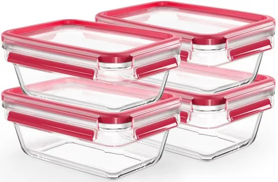 EMSA Clip und Close Glas Frischhaltedosen Set 100 Prozent dicht