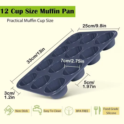 LUXUSKOLLEKTION Silikon Muffinform 12er antihaft 33 x 25 x 3 cm