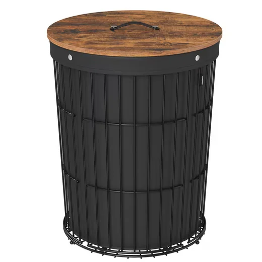 SONGMICS Wäschekorb 95 L 46x46x61 cm für Waschküche, Schlafzimmer