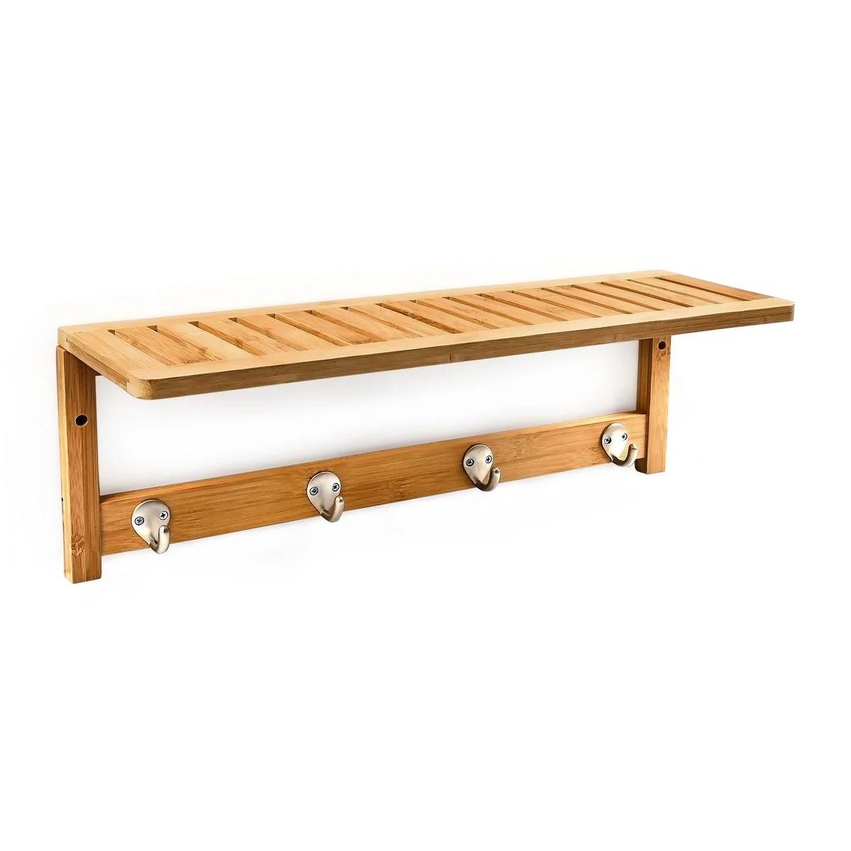 Relaxdays Wandgarderobe Wandregal mit Hakenleiste und Ablage für Flur