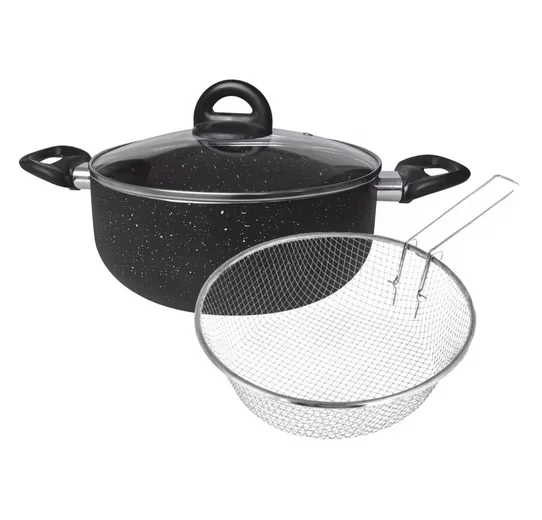Cheffinger Frittiertopf 24 cm mit Korb Induktion Fritteuse