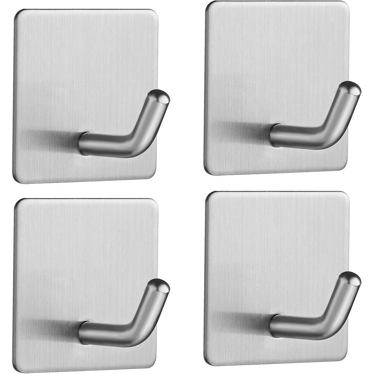 LUXUSKOLLEKTION Klebehaken selbstklebend Edelstahl SUS304 4er Silber