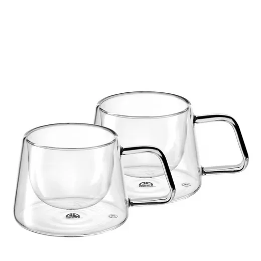 Gräwe Doppelwandige Thermogläser mit Griff 200 ml 2er Set gerade Form