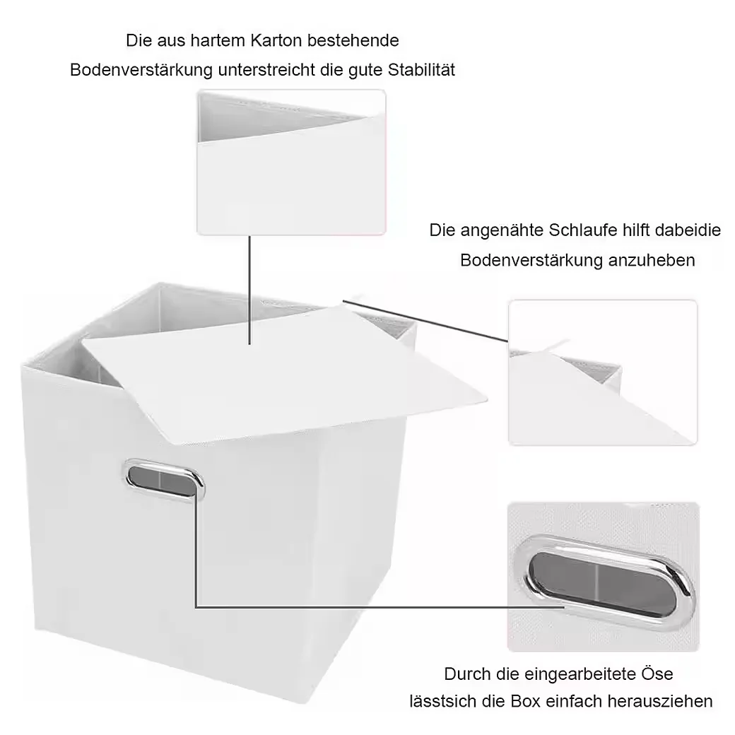 YOUYIJIA Aufbewahrungsboxen Faltboxen Set 8 Stück 32x32x32 cm
