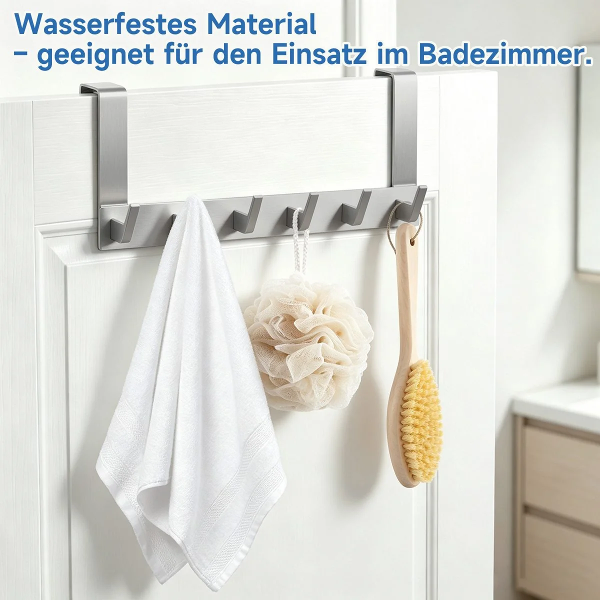 OSTWOLKE Türhaken Türgarderobe zum Einhängen mit 6 Haken ohne Bohren
