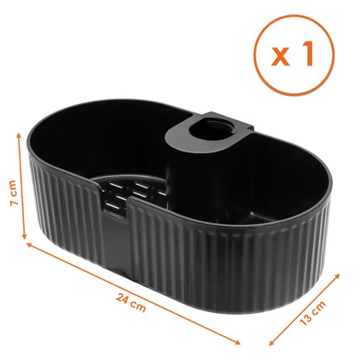 Spetebo Duschregal Duschablage ohne Bohren schwarz 24 x 13 cm