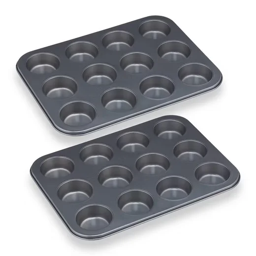 Relaxdays Muffinblech Muffinform 12er 2er Set