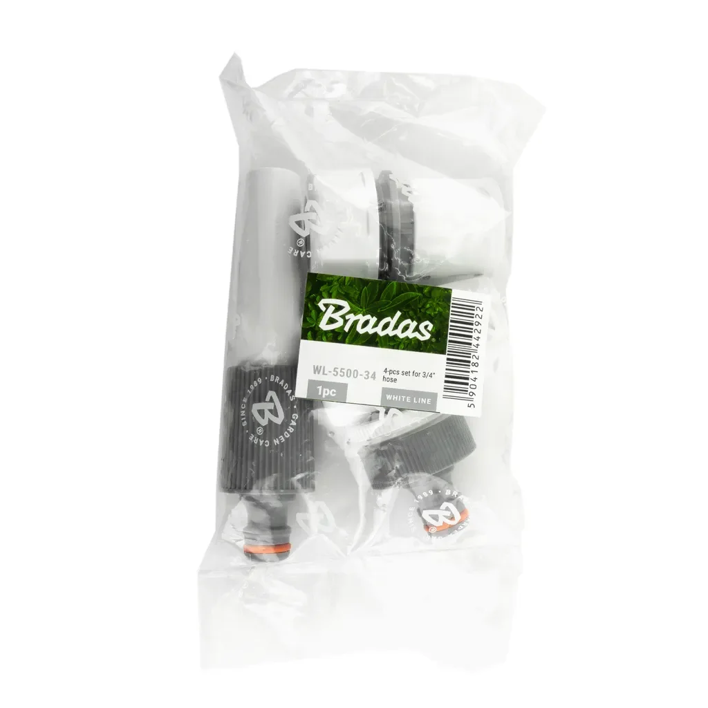 Bradas White Line Spritzdüse-Set 3/4 Zoll, 4-teilig, grau/weiß