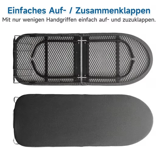 OSTWOLKE Mini Tischbügelbrett klappbar 81x30 cm mit Bügelablage