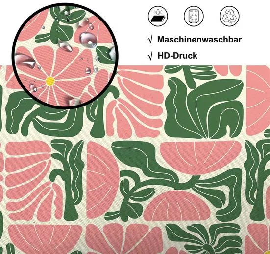 COONOOR Boho Duschvorhang mit abstraktem buntem Blumenmuster