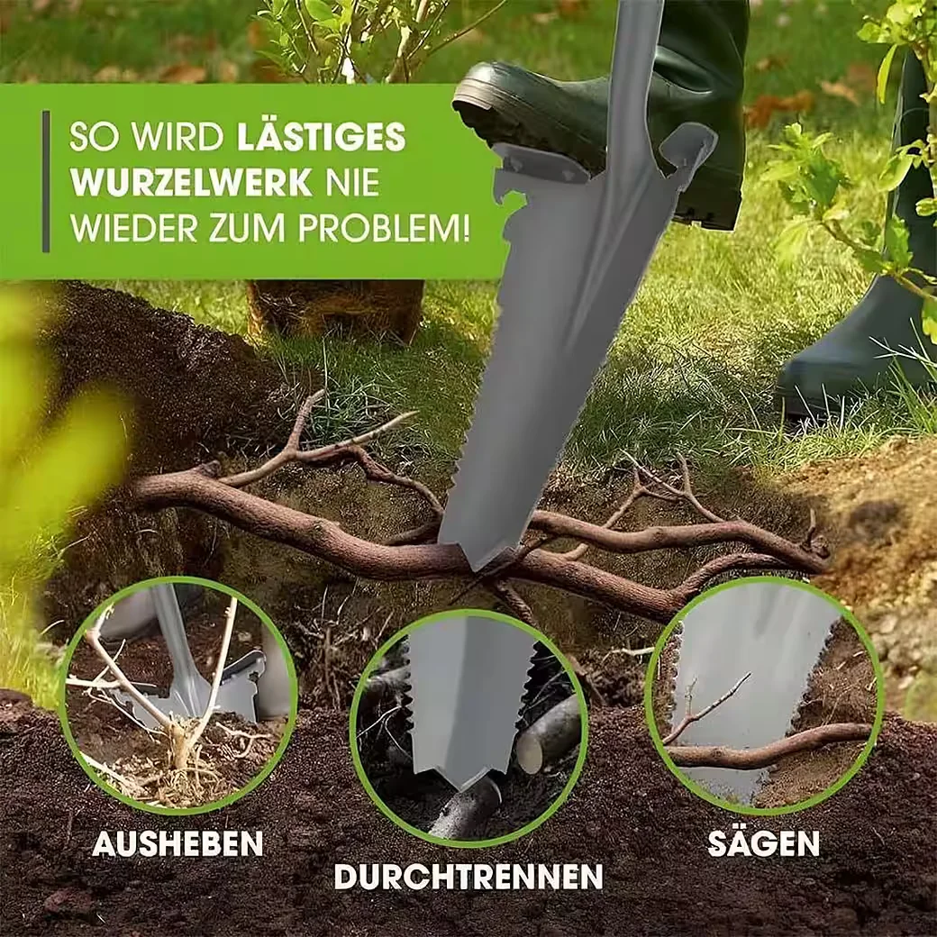 EASYMAXX Wurzelspaten Wurzelsäge Schaufel 114 cm Gartengerät