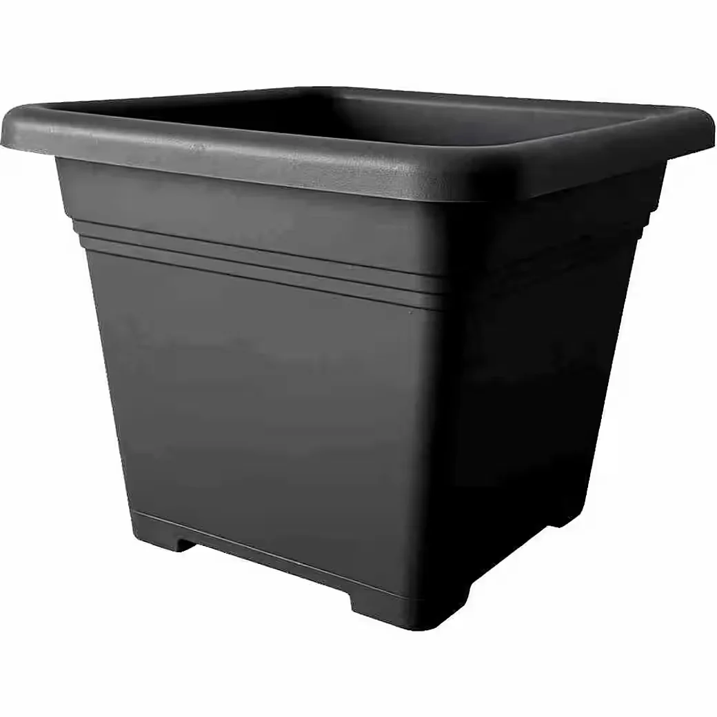 SIENA GARDEN ECO Quadro Pflanzkübel 14 cm schwarz Recyclingkunststoff