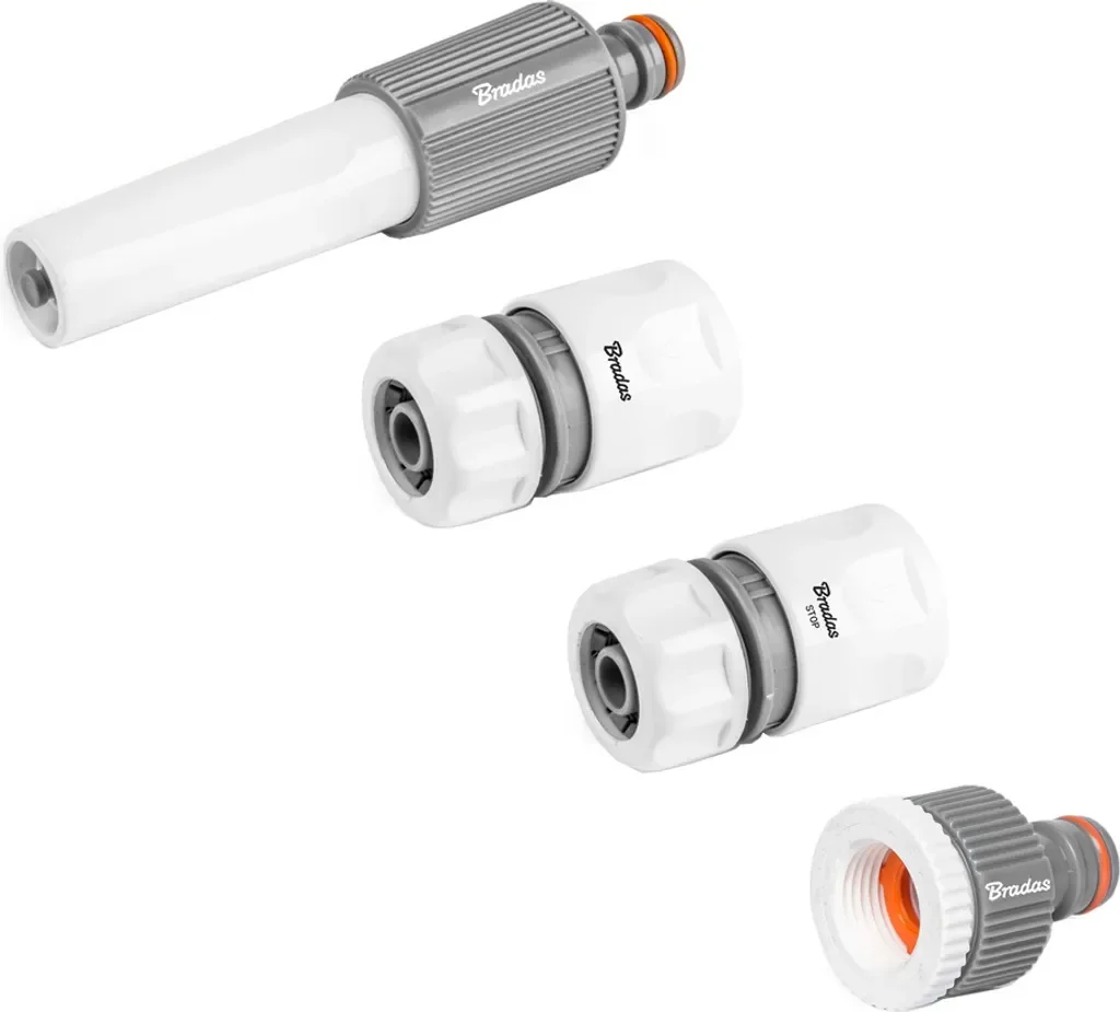 Bradas White Line Spritzdüse-Set 3/4 Zoll, 4-teilig, grau/weiß
