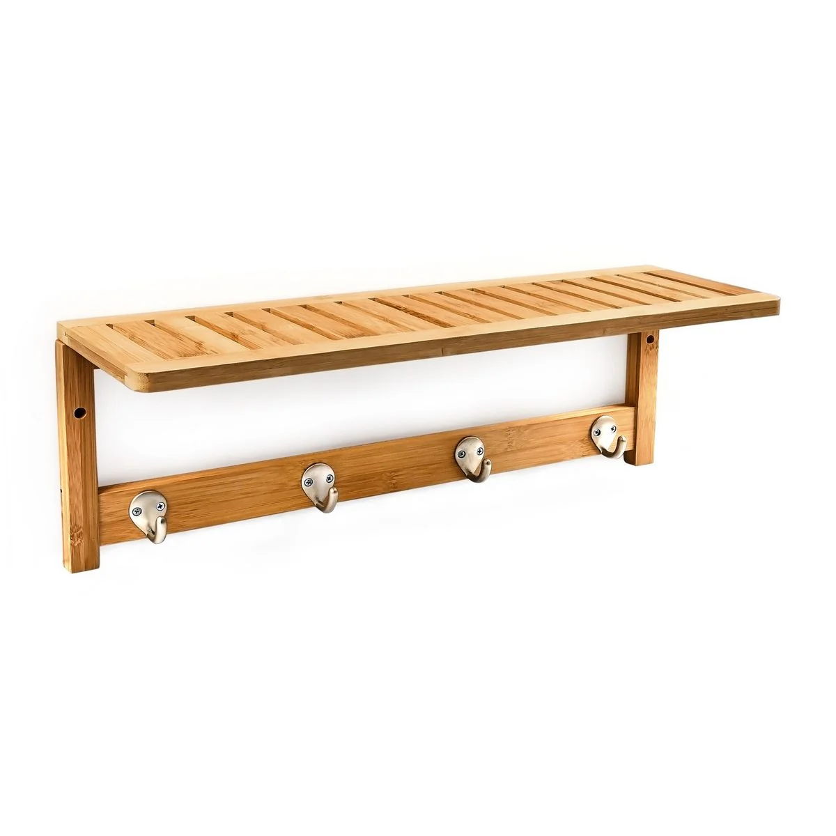 Relaxdays Wandgarderobe Wandregal mit Hakenleiste und Ablage für Flur
